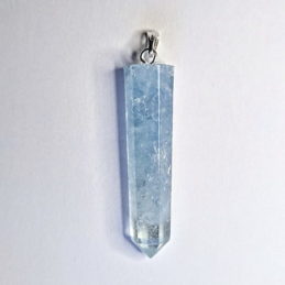 Ręcznie wykonany naszyjnik z żywicy w kształcie kryształu imitacja błękitnego lodu krawatka w kolorze srebrnym